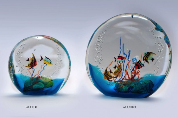 Produzione acquario artigianale veneziano AQ08 lavorazione vetro di Murano originale
