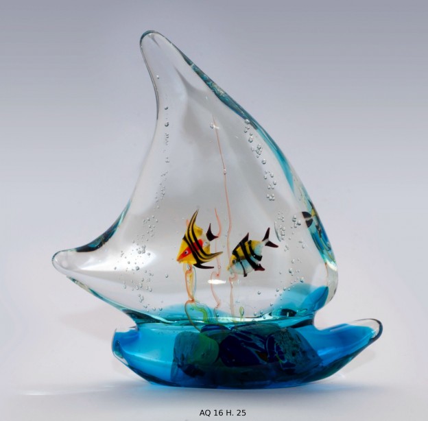Produzione acquario artigianale veneziano AQ16 lavorazione vetro di Murano originale