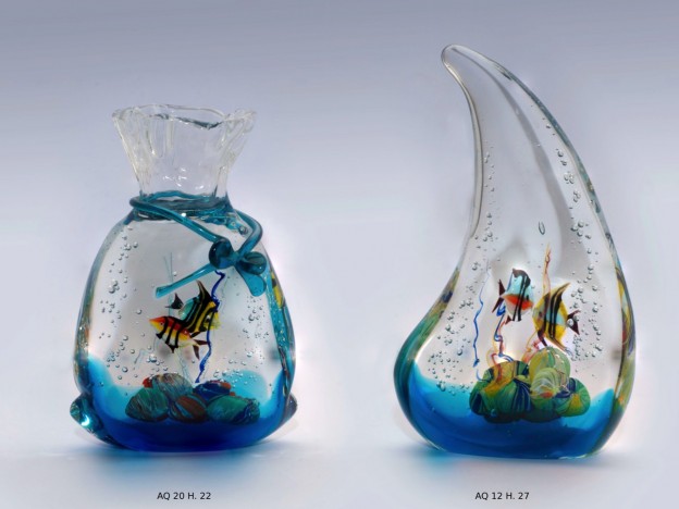 Produzione acquario artigianale veneziano AQ20 lavorazione vetro di Murano originale