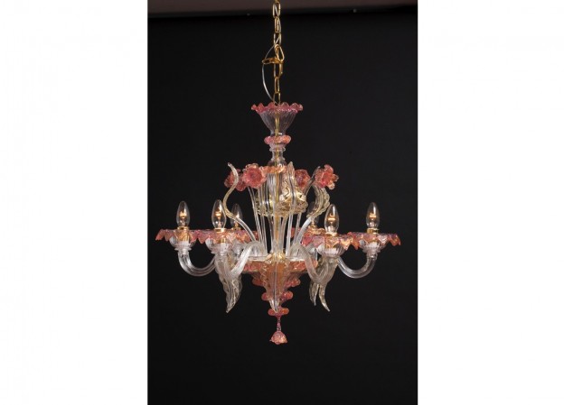 Produzione lampadario artigianale veneziano MIGNON lavorazione vetro di Murano originale