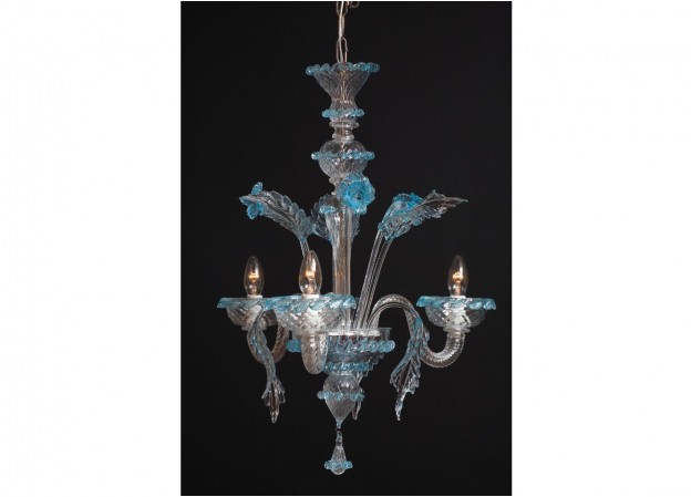 Produzione lampadario artigianale veneziano VENUS lavorazione vetro di Murano originale