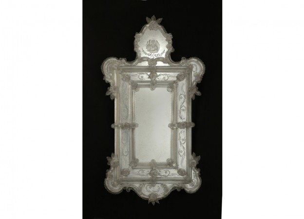 Produzione specchio artigianale veneziano SP22 lavorazione vetro di Murano originale
