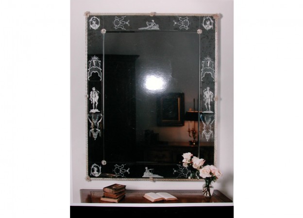 Produzione specchio artigianale veneziano SP36 lavorazione vetro di Murano originale