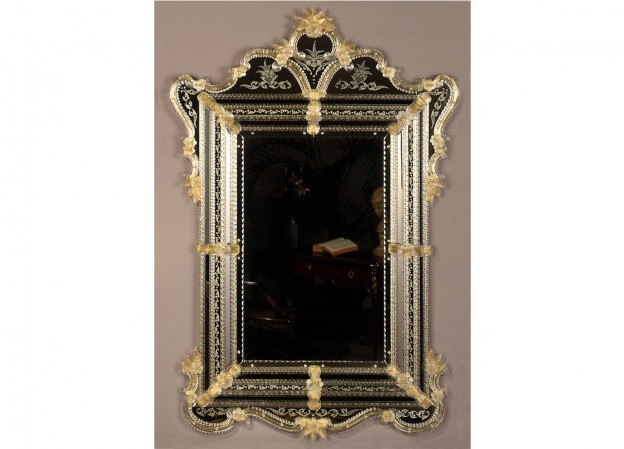 Produzione specchio artigianale veneziano SP385 lavorazione vetro di Murano originale