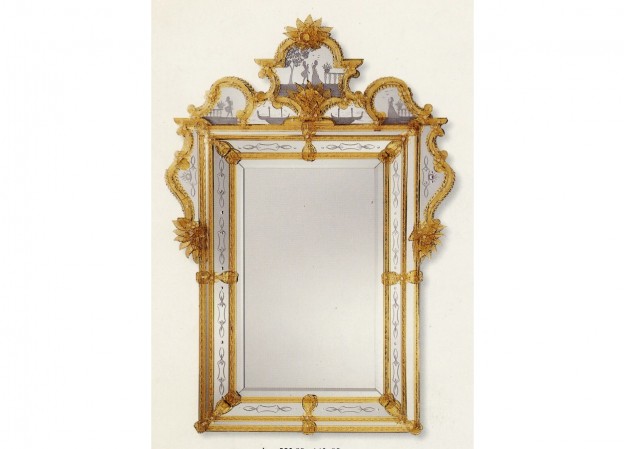 Produzione specchio artigianale veneziano SP550 lavorazione vetro di Murano originale