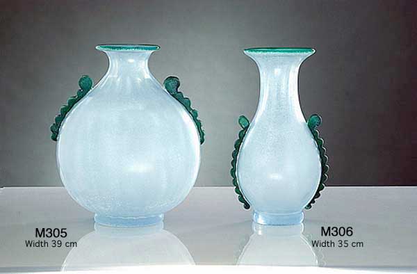Produzione vaso scavo veneziano M305 lavorazione vetro di Murano originale