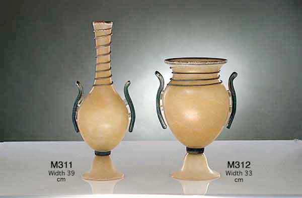Produzione vaso scavo veneziano M311 lavorazione vetro di Murano originale